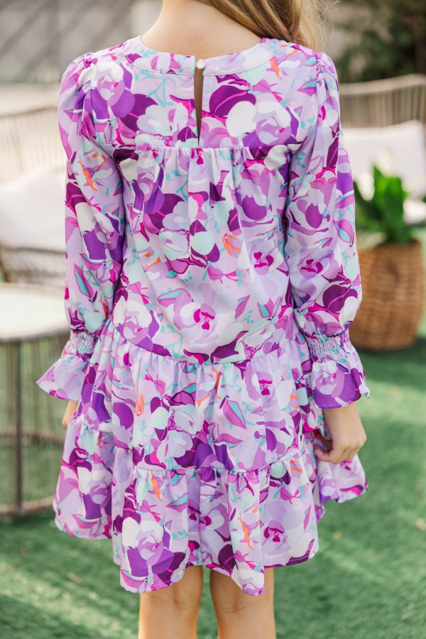 Girls: In Your Happy Place Purple Abstract Dress Supply - Image 4