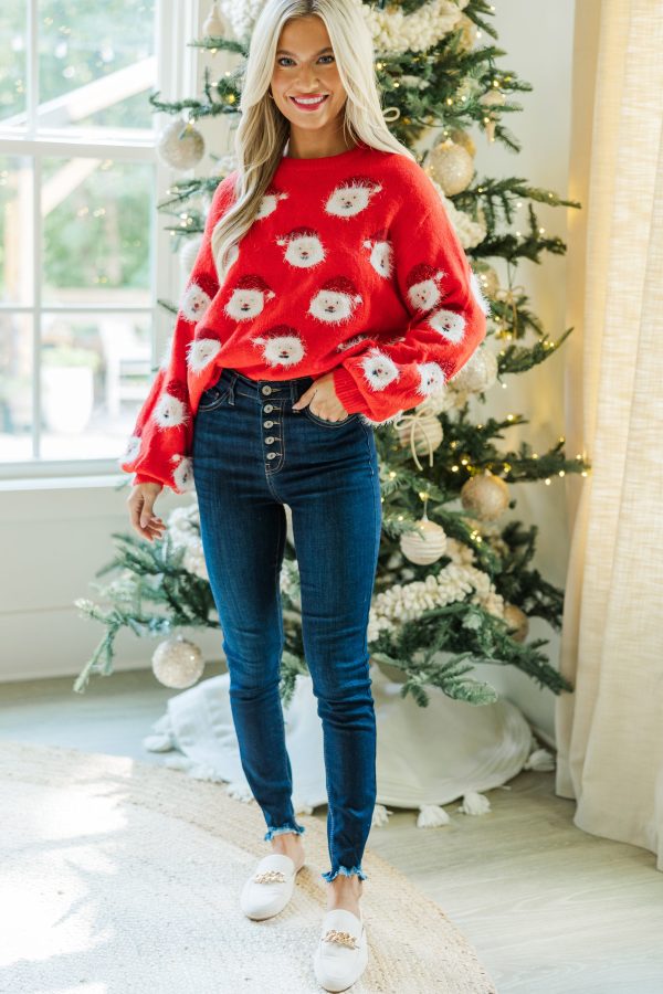 Jolly Good Fellow Red Santa Sweater For Cheap - Image 2