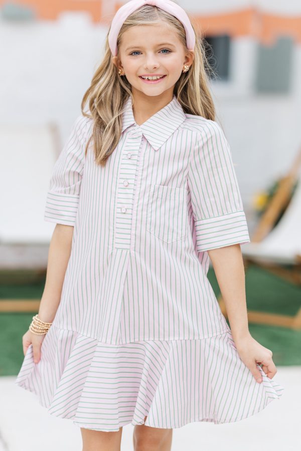 Girls: The Sally Pink Striped Dress Online now