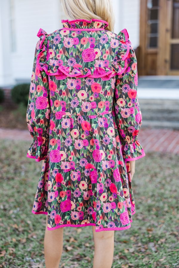 It s All Here Pink Floral Dress For Sale - Image 4