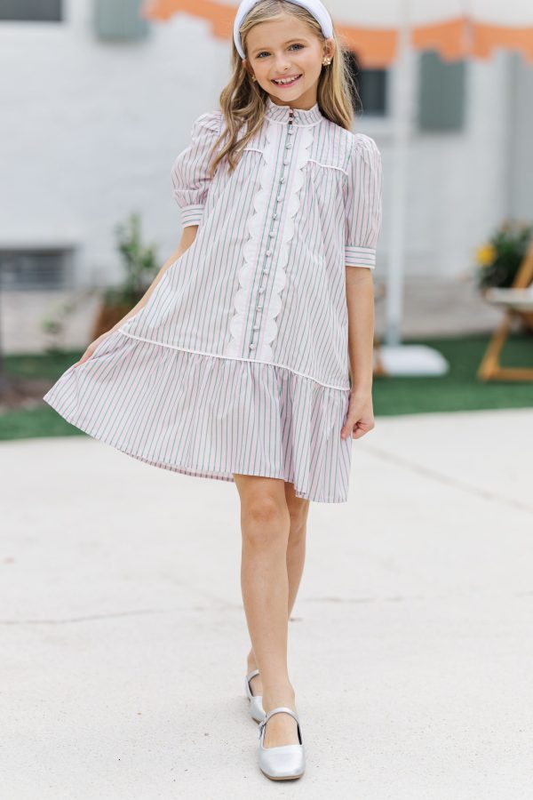 Girls: The Margo Pink Striped Dress on Sale - Image 3