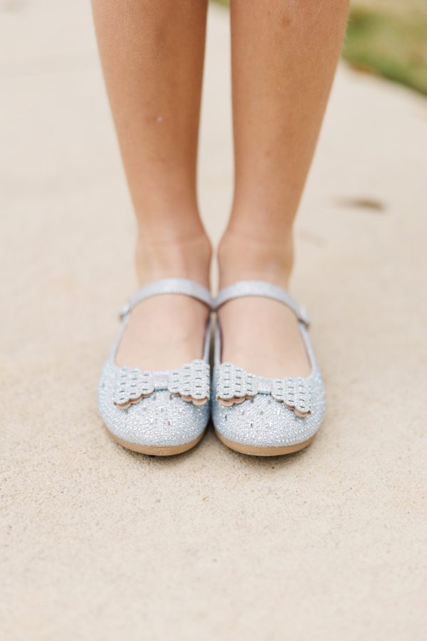 Girls: The Harlow Silver Rhinestone Flat Online Sale - Image 2
