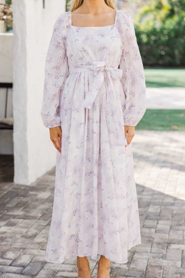 Feeling Just So Sweet Lavender Eyelet Midi Dress Online Hot Sale - Image 4