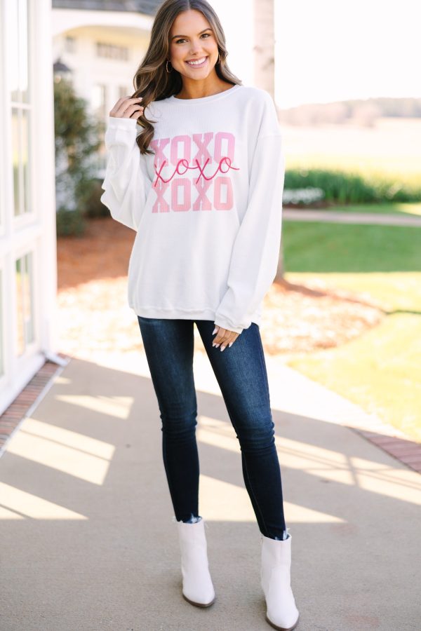 XOXO White Corded Graphic Sweatshirt Online Sale - Image 2