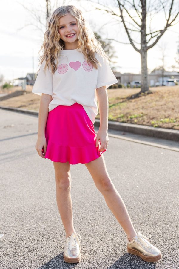 Girls: Smile On White Graphic Tee Supply - Image 2