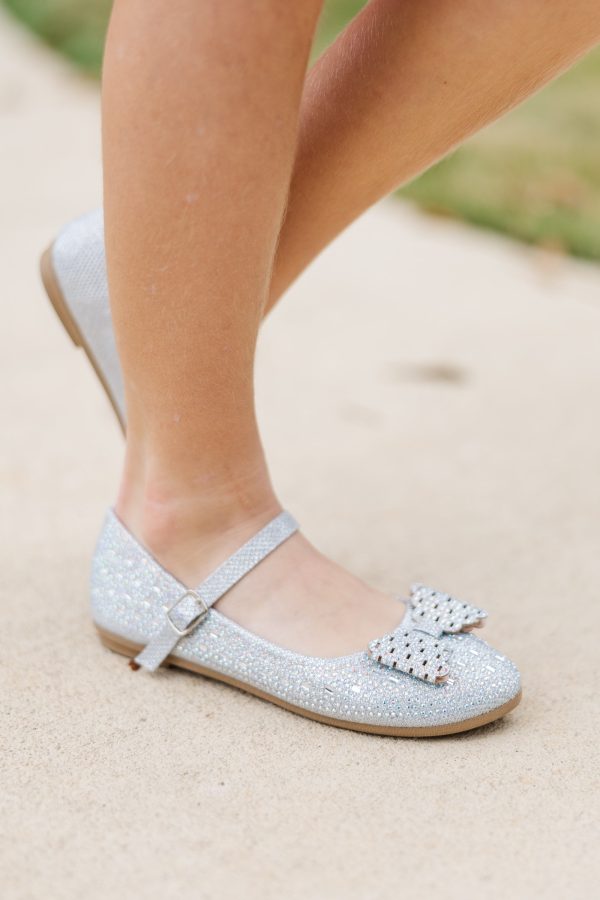 Girls: The Harlow Silver Rhinestone Flat Online Sale