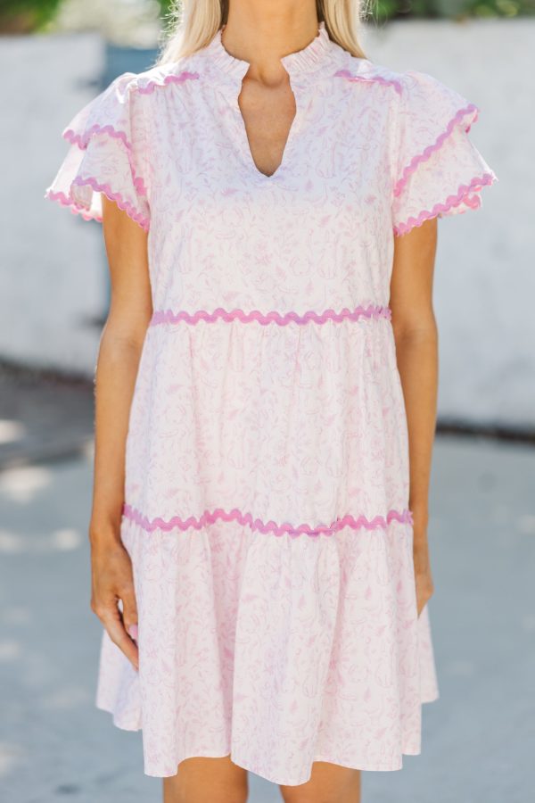 Come For It Pink Toile Babydoll Dress on Sale - Image 5
