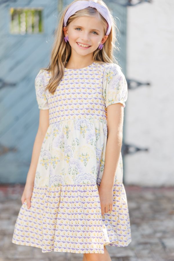 Girls: The Terri Yellow Floral Dress Cheap