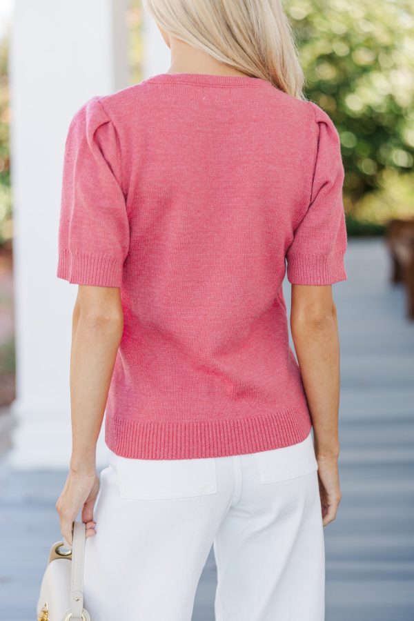 Crowd Pleaser Pink Short Sleeve Sweater Online now - Image 5