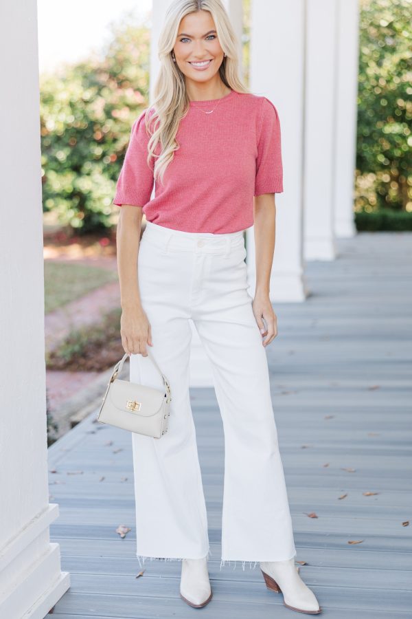 Crowd Pleaser Pink Short Sleeve Sweater Online now - Image 2