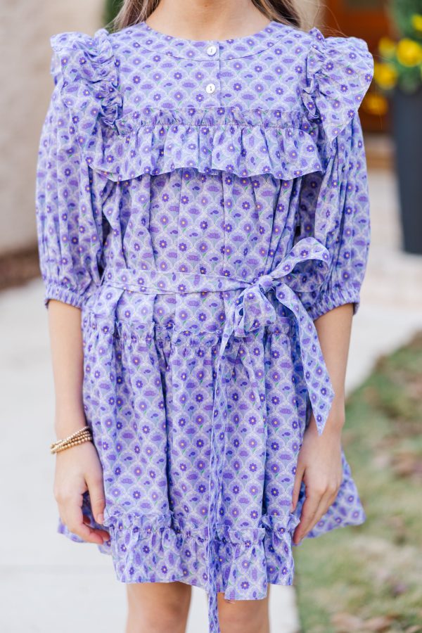 Girls: The Juliana Lavender Floral Dress Hot on Sale - Image 4
