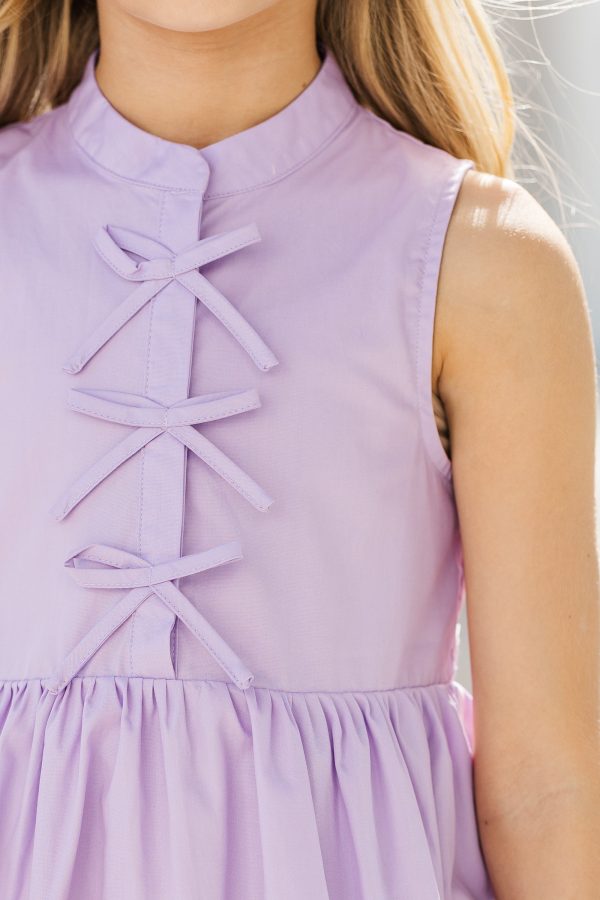Girls: The Ariana Lavender Sleeveless Dress Cheap - Image 3