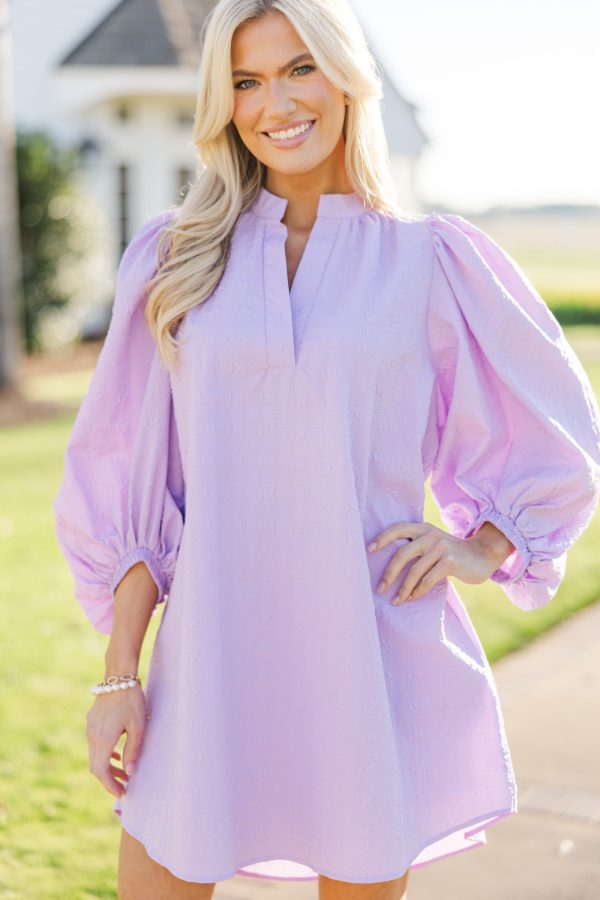 The Idyllic Lavender Purple Textured Dress Fashion