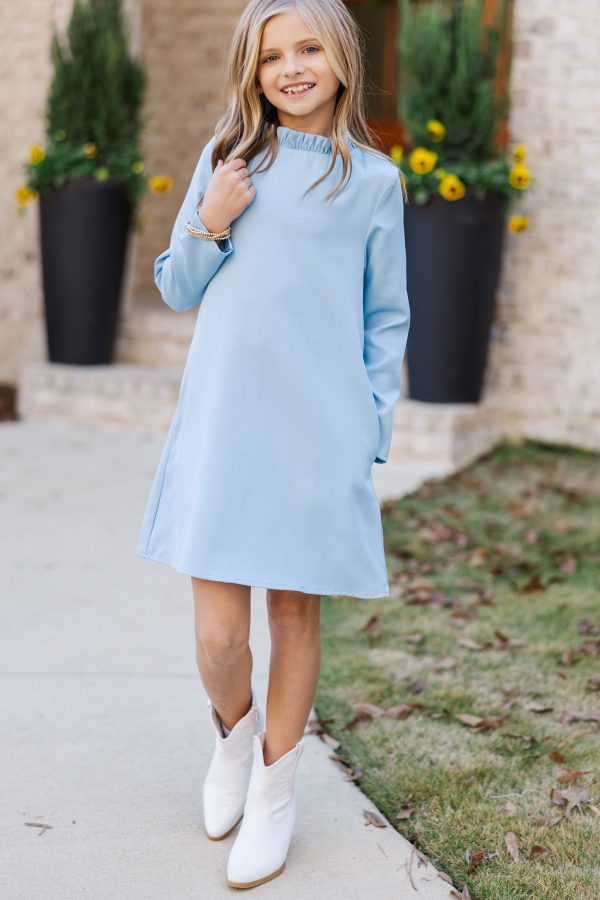 Girls: This Is It Light Blue Swing Dress For Discount - Image 2
