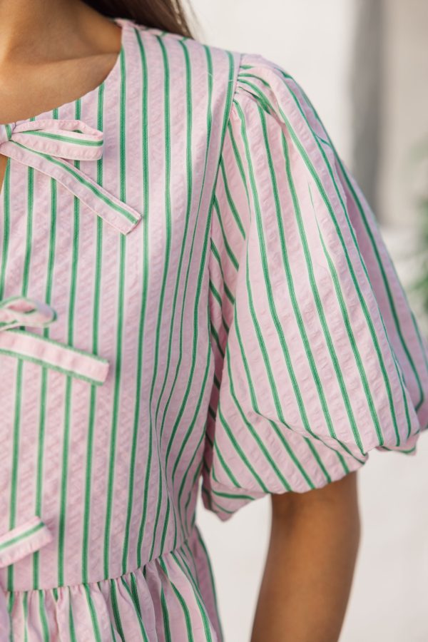 What You Say Pink Striped Blouse Supply - Image 3