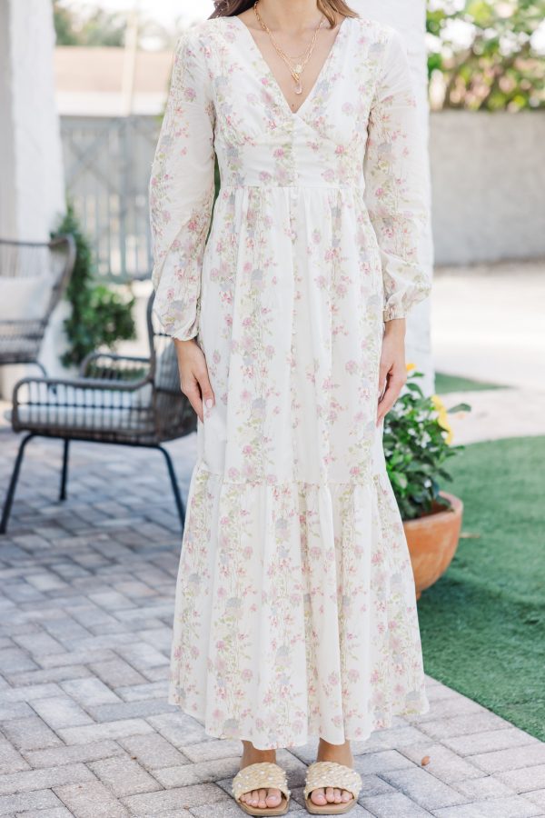 The Inspiration Cream Floral Maxi Dress Online Hot Sale - Image 5