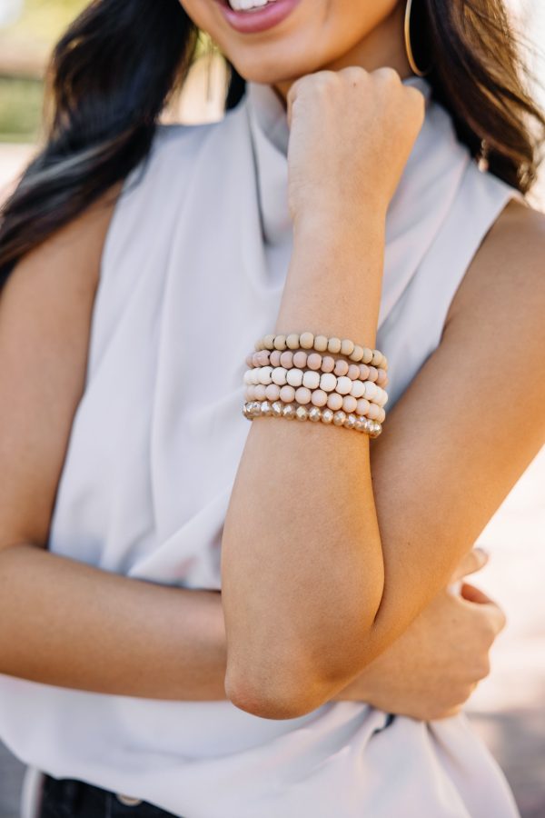 Can t Move On Pink Beaded Bracelet Set Online Hot Sale
