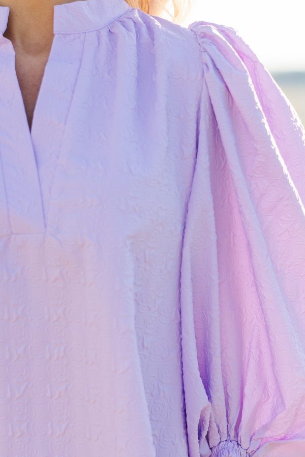 The Idyllic Lavender Purple Textured Dress Fashion - Image 4
