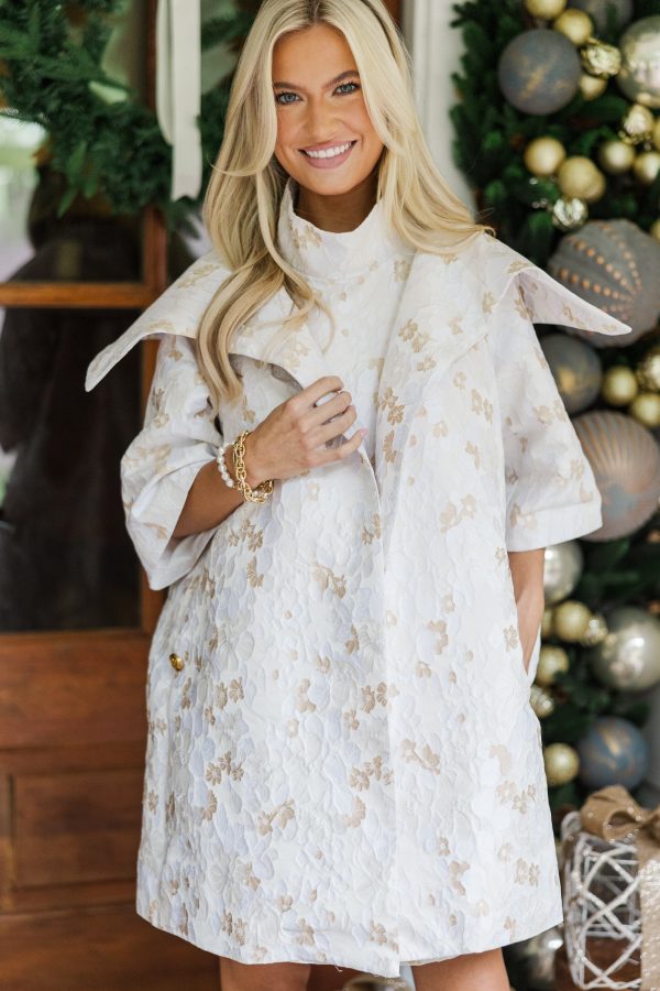Best Days Are Here Cream Floral Brocade Jacket Online