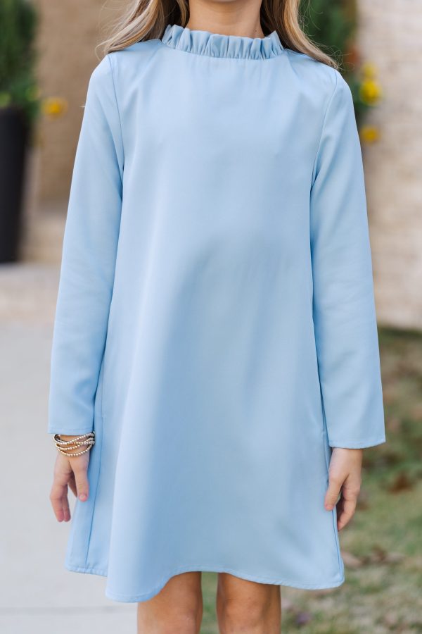 Girls: This Is It Light Blue Swing Dress For Discount - Image 4