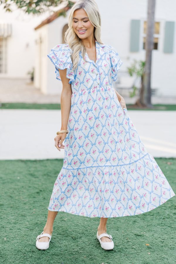 Know Your Strength Blue Floral Midi Dress Online - Image 2