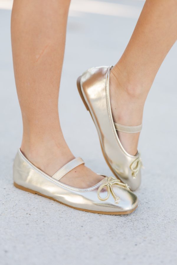 Girls: The Terri Gold Flats on Sale