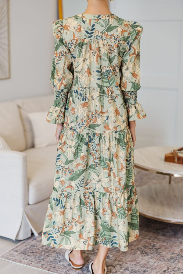 NURSING COLLECTION: What A Surprise Sage Floral Midi Dress Online Sale - Image 5