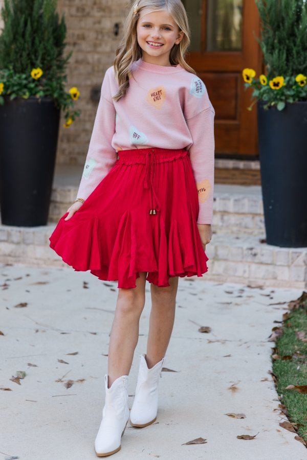 Girls: Candy Hearts Pink Sweater Online - Image 2