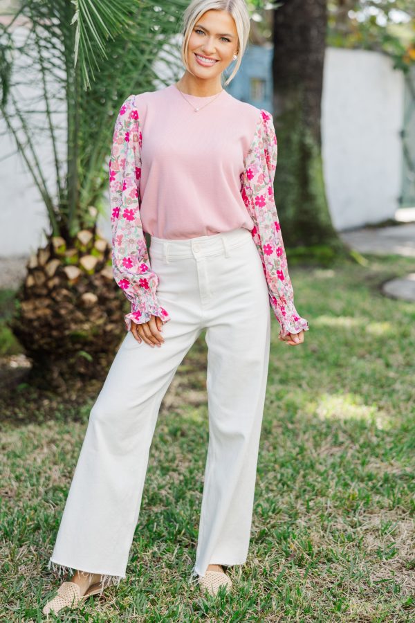 All In Time Pink Floral Sweater Supply - Image 2