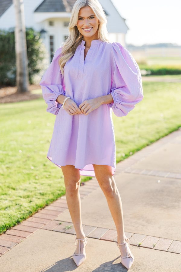 The Idyllic Lavender Purple Textured Dress Fashion - Image 2