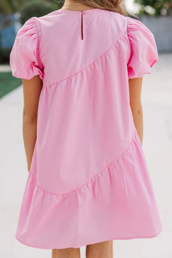Girls: The Willow Pink Babydoll Dress For Sale - Image 5