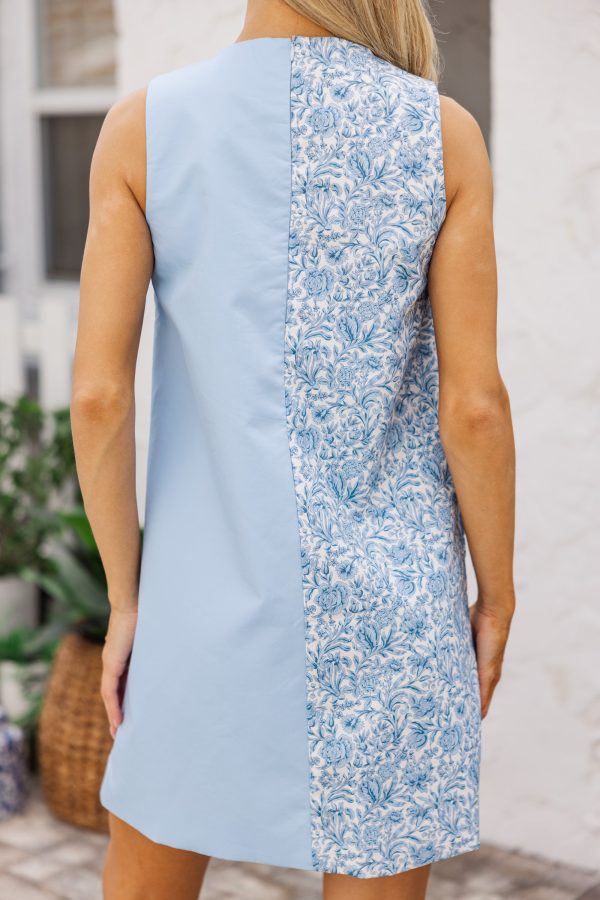 Speak Up Blue Toile Scalloped Dress Online now - Image 5