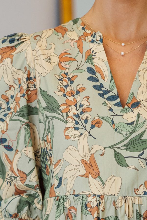 NURSING COLLECTION: What A Surprise Sage Floral Midi Dress Online Sale - Image 3