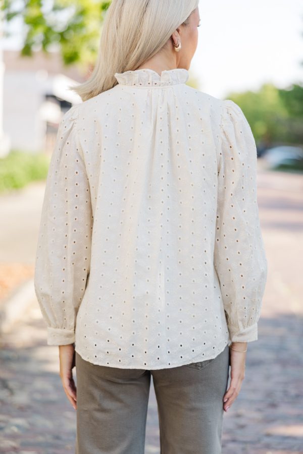 It s All True Natural White Eyelet Blouse Supply - Image 4