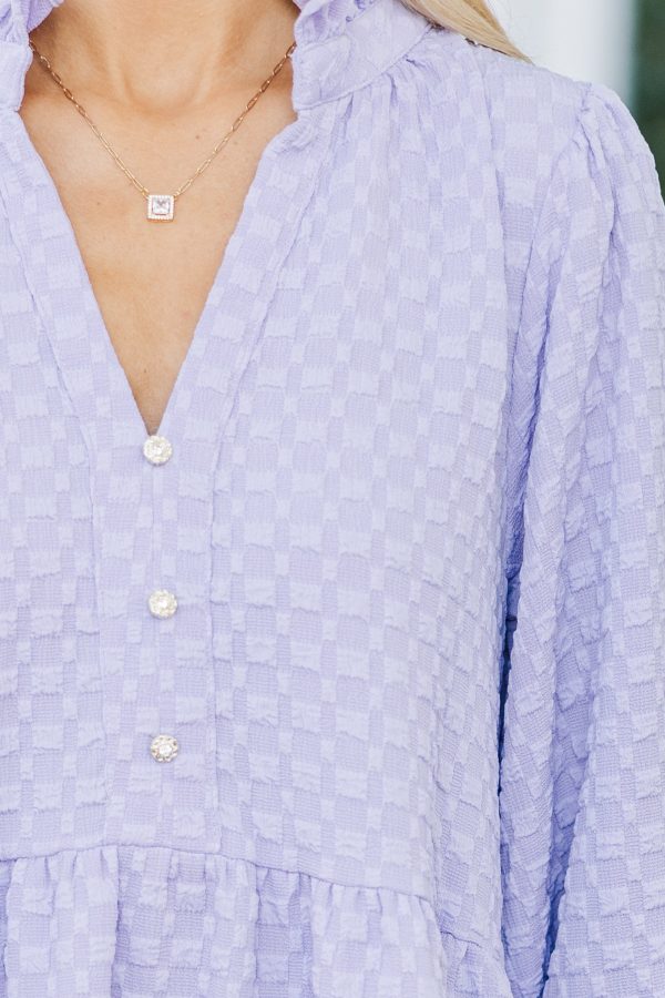 All Up To You Lavender Purple Textured Dress Fashion - Image 5