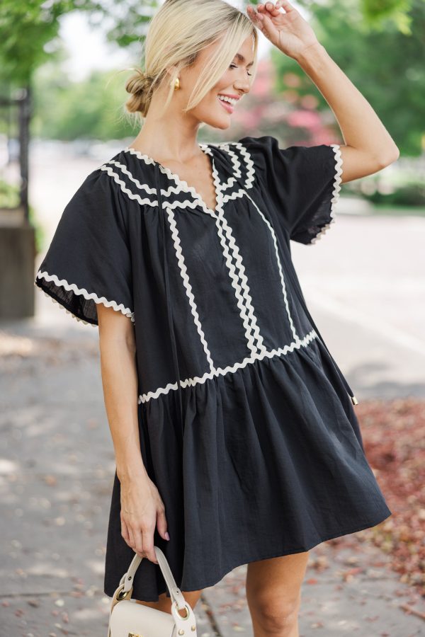 This Time Black Rickrack Dress Online Hot Sale