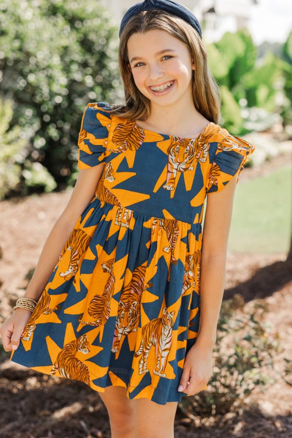 Girls Briton Court: In The Crowd Orange Dress Online Hot Sale