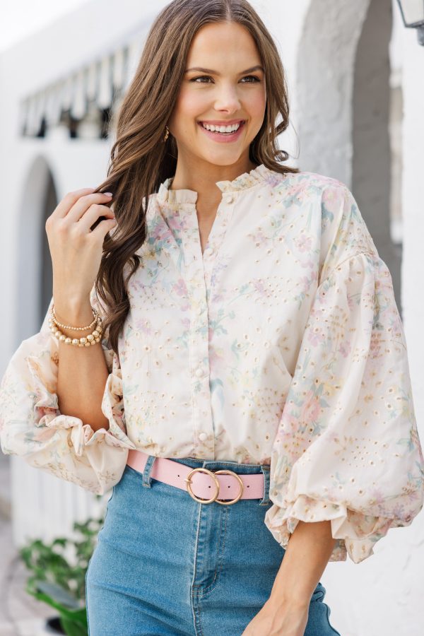 Take Your Turn Pink Eyelet Blouse Discount