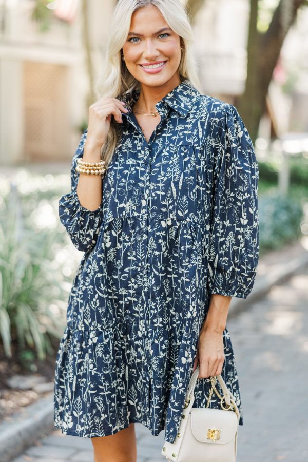 On Your Way Black Floral Babydoll Dress Sale