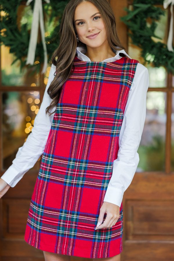 Remember You Well Red Plaid Dress Supply