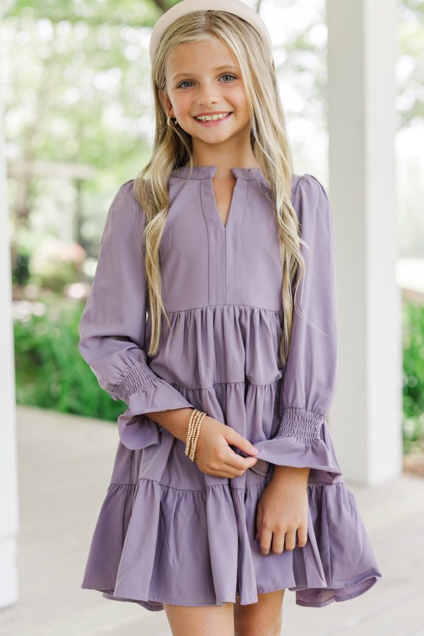 Girls: In Your Happy Place Lavender Purple Dress For Discount