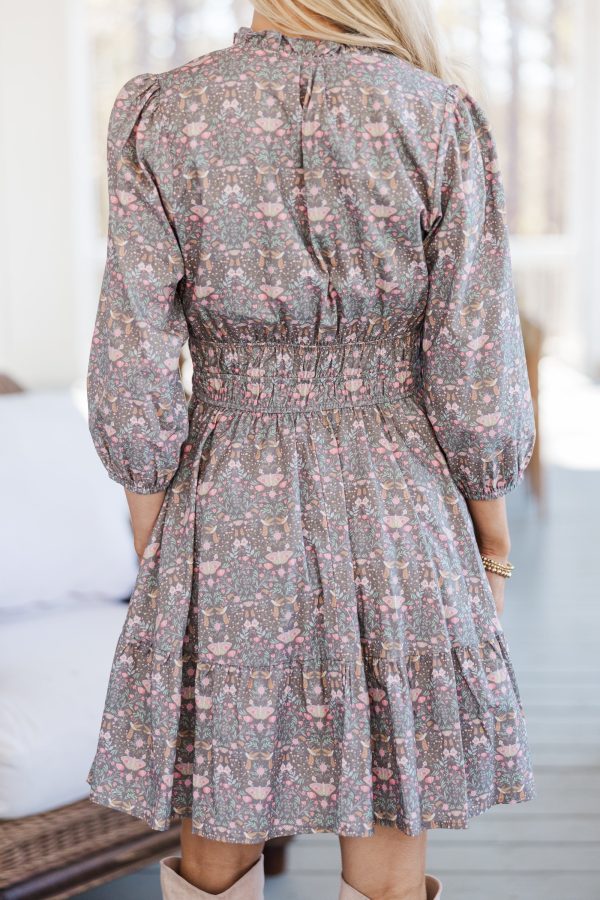 It s All Alright Brown Floral Dress Discount - Image 4