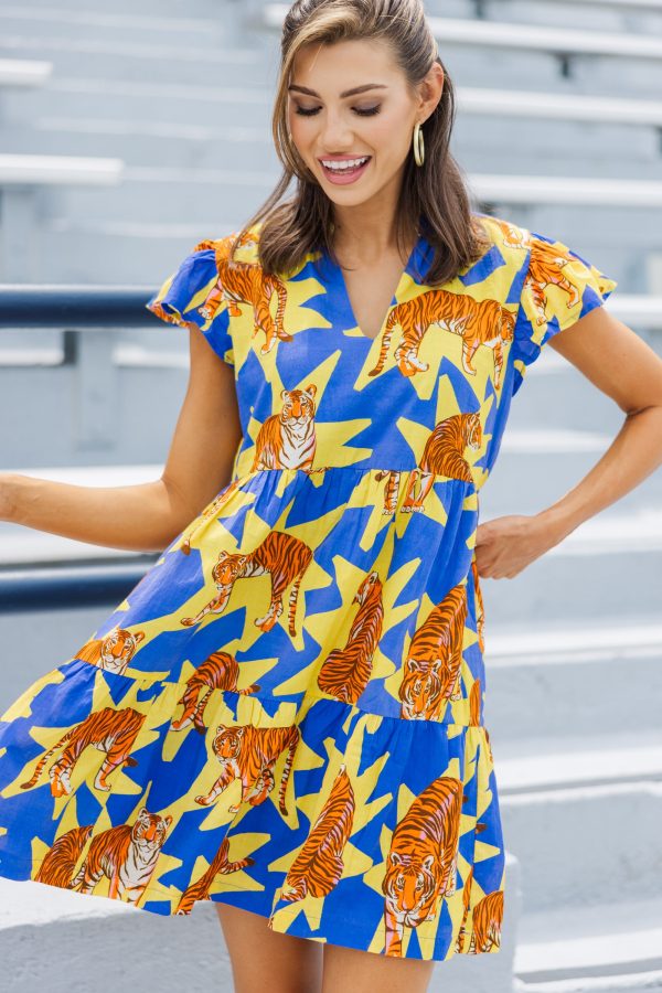 Briton Court: The Standout Yellow Tiger Dress Online