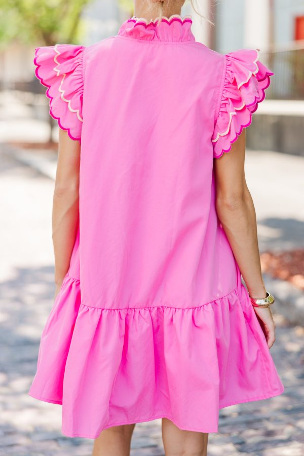 It s All A Game Pink Scalloped Dress Sale - Image 5