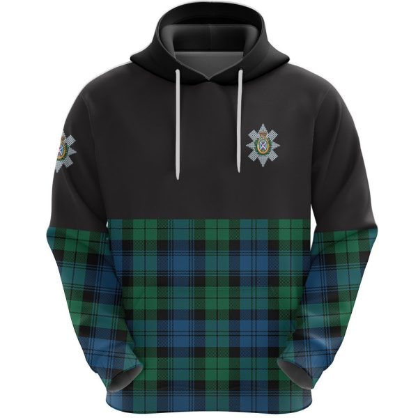 Blackwatch Ancient Clan Half Of Tartan Hoodie Online now